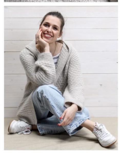 Long Cardigan mit Kapuze